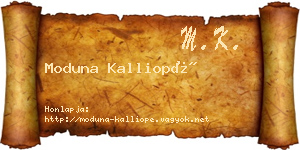 Moduna Kalliopé névjegykártya